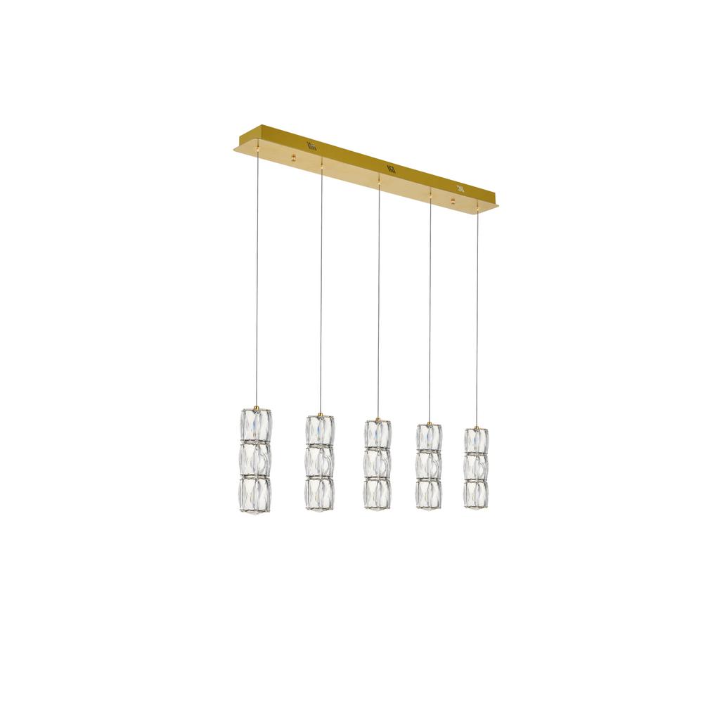 Polaris LED light gold Pendant Clear Royal Cut Crystal. Picture 6