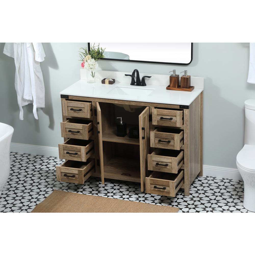 48 inch Single bathroom vanity in natural oak with backsplash. Picture 3