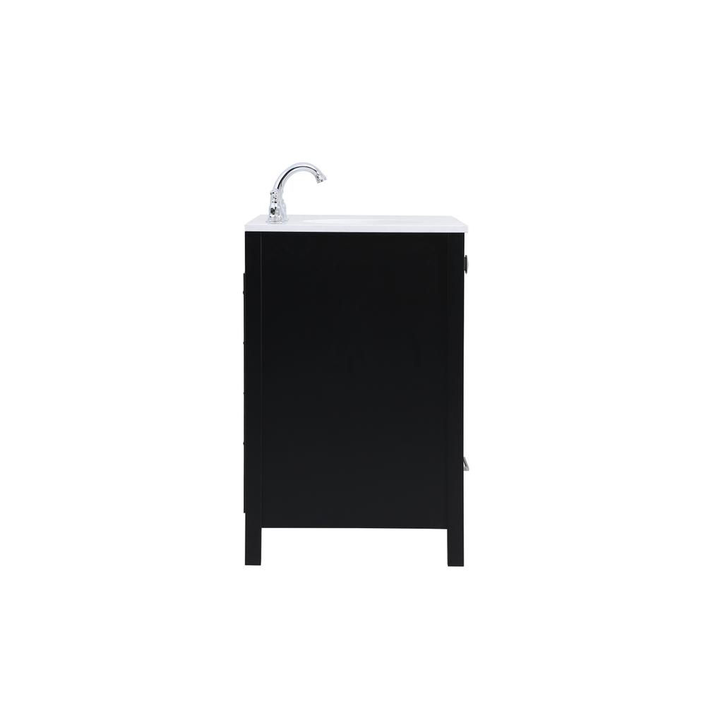 32 inch Single Bathroom Vanity in Black. Picture 13