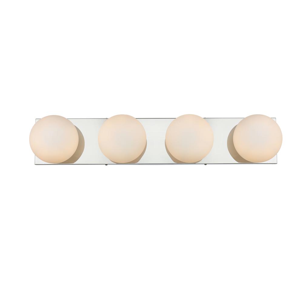Jaylin 4 light Chrome and frosted white Bath Sconce. Picture 1