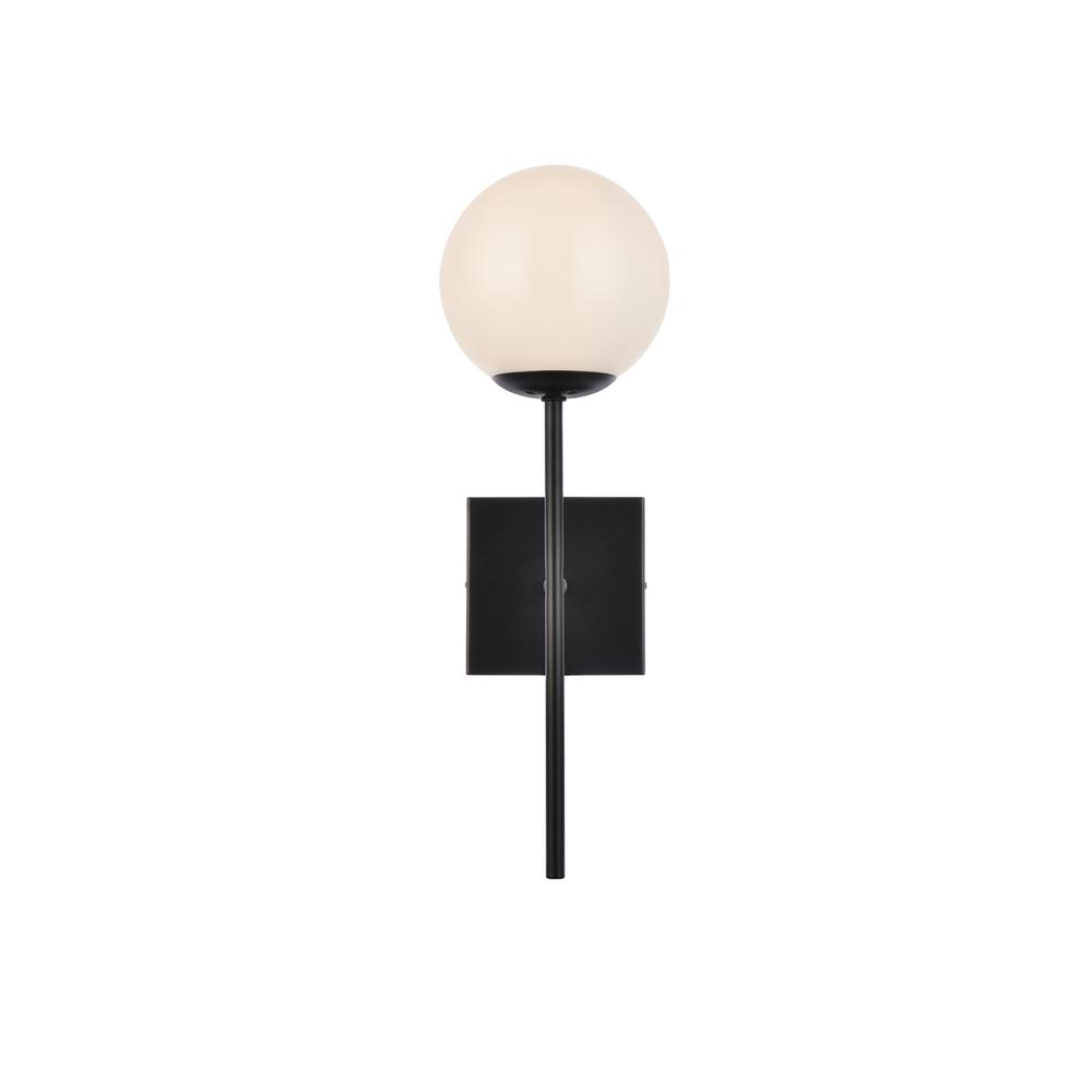 Neri 1 light black and white glass wall sconce. Picture 1