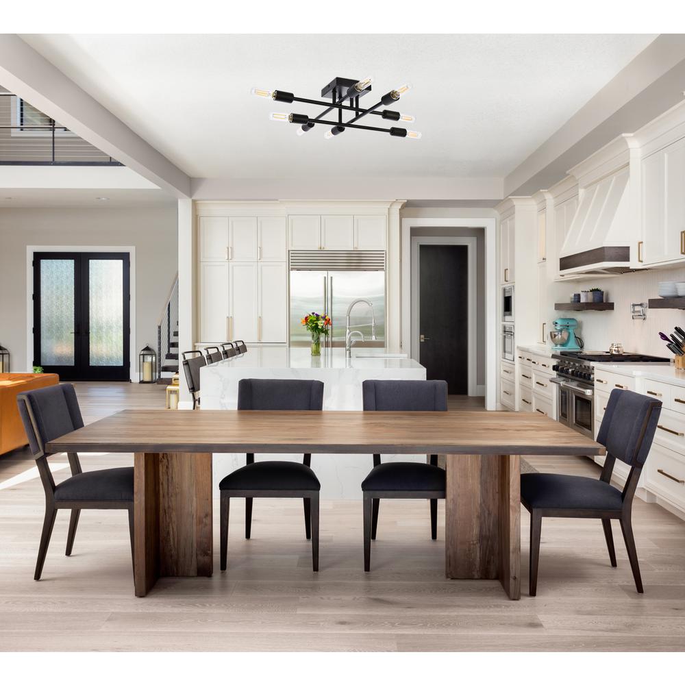 Script 8 lights black flush mount. Picture 8