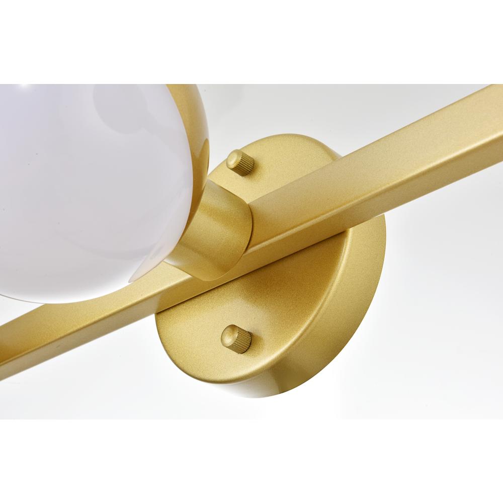 Majesty 3 light Brass and frosted white Bath Sconce. Picture 4