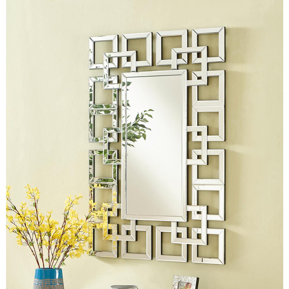 Sparkle 31.5 in. Contemporary Rectangle Mirror in Clear. Picture 4