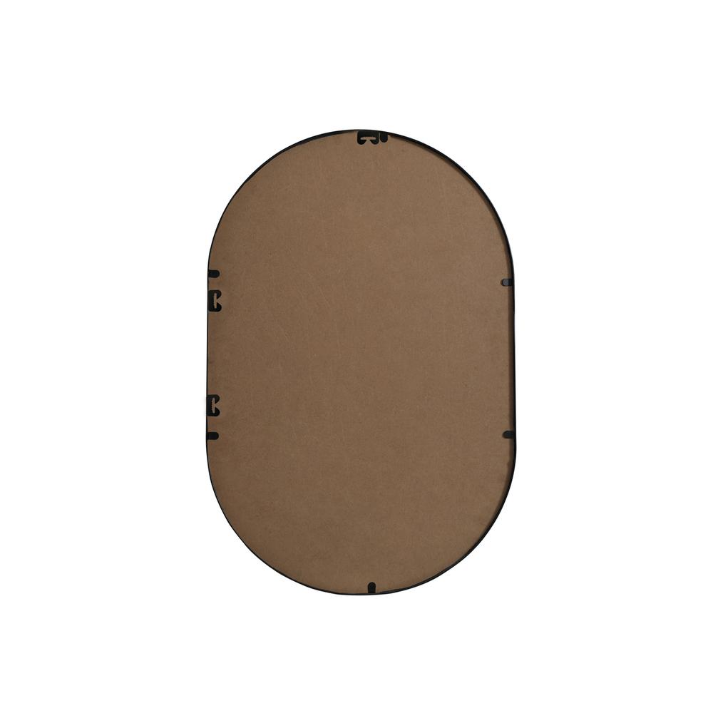 Metal Frame Oval Mirror 20x30 Inch in Black. Picture 10
