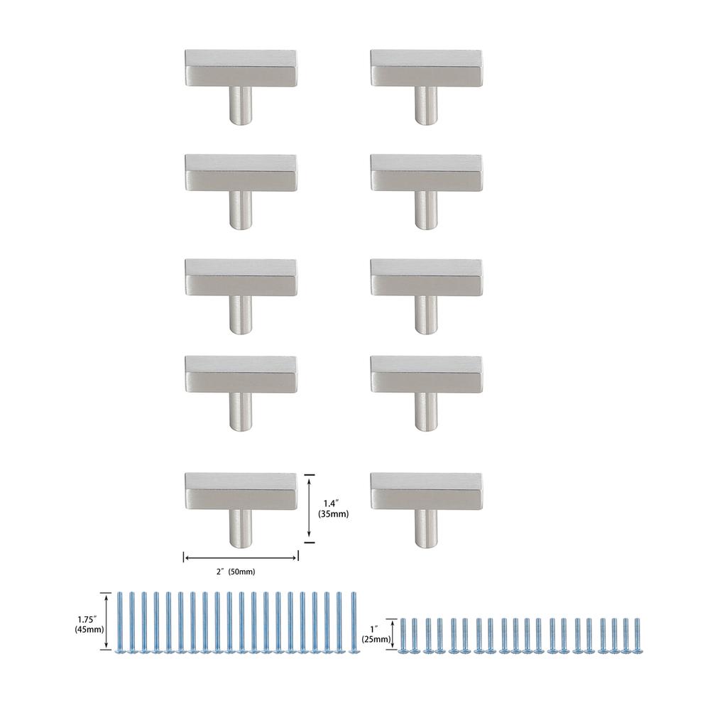 Dior Brushed Nickel T Bar Pull Multipack (set of 10). Picture 5