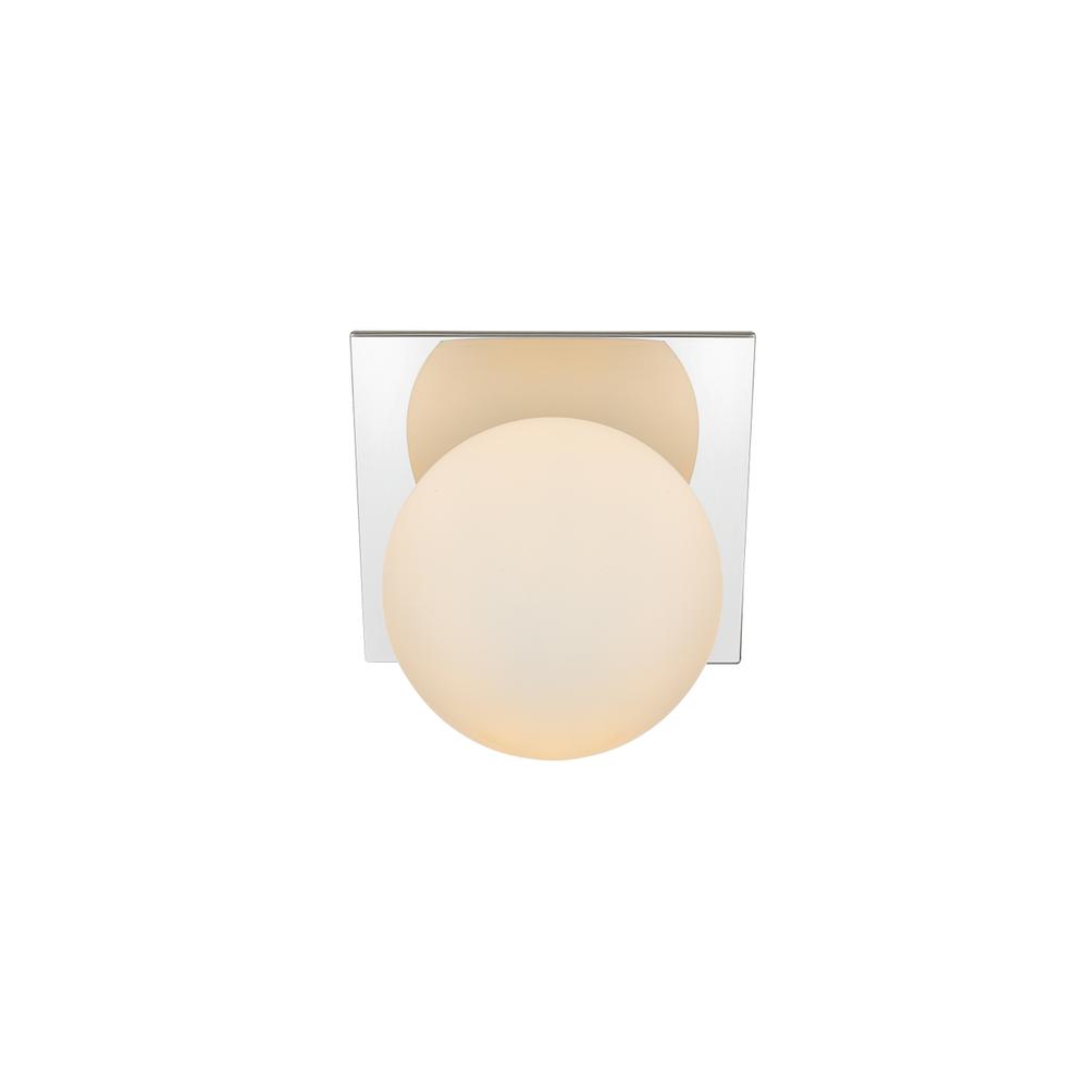 Jillian 1 light Chrome and frosted white Bath Sconce. Picture 1
