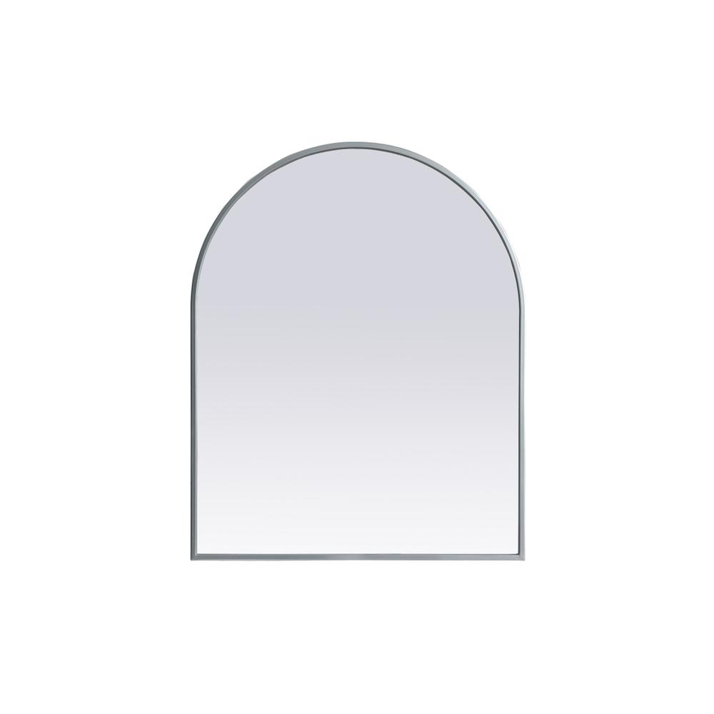 Metal Frame Arch Mirror 24x30 Inch in Silver. Picture 1
