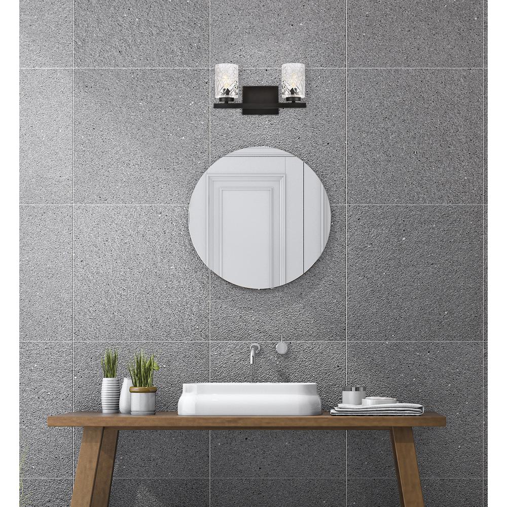 Cassie 2 lights bath sconce in black with clear shade. Picture 7