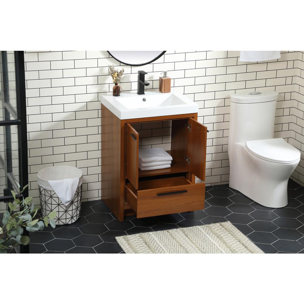 24 inch Single bathroom vanity in Teak. Picture 3