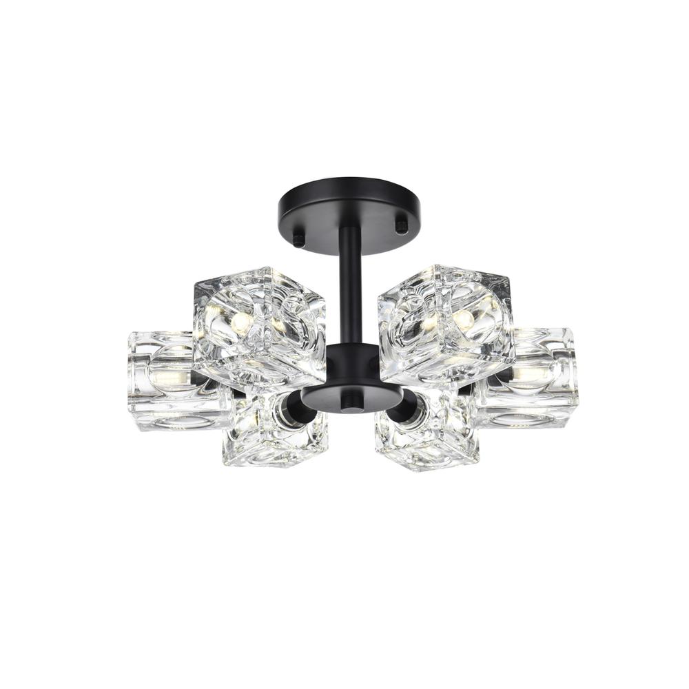 Lyra 14 inch Flush Mount in Black. Picture 1