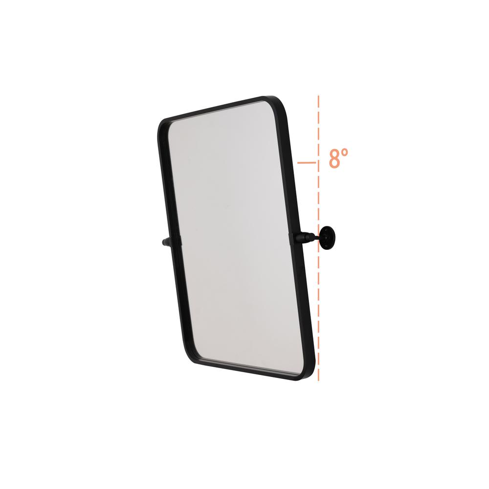 Soft Corner Pivot Mirror 20X24 Inch In Black. Picture 7