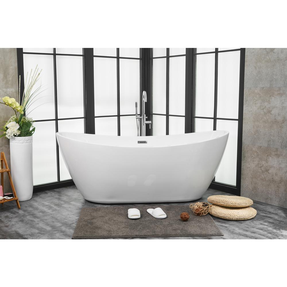 72 inch soaking double slipper bathtub in glossy white. Picture 14