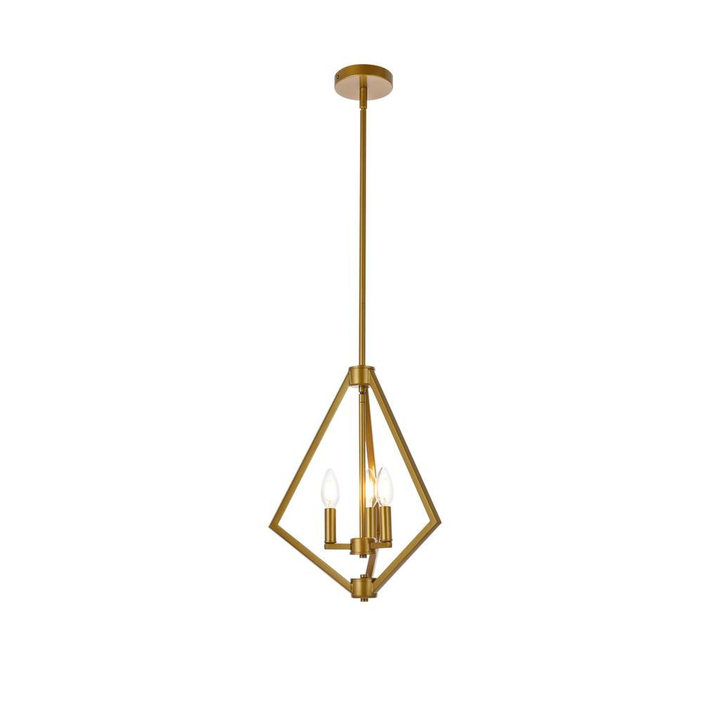 Irina 3 lights pendant in brass. Picture 1
