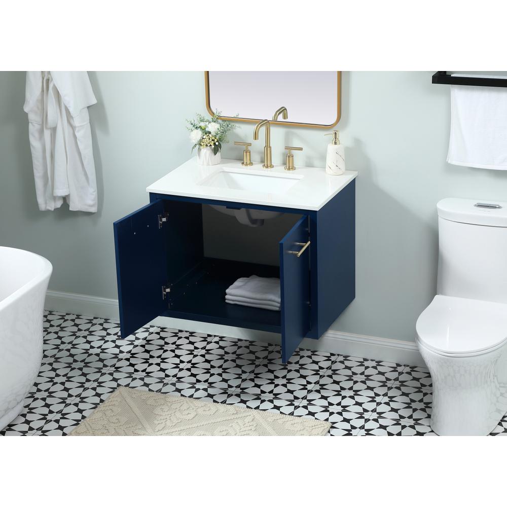 30 inch Single bathroom vanity in blue. Picture 6