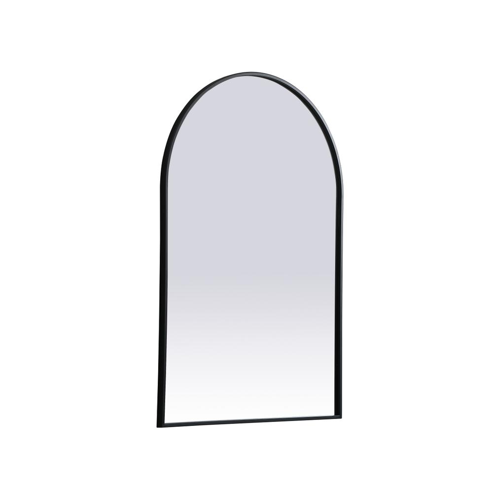 Metal Frame Arch Mirror 27x40 Inch in Black. Picture 7