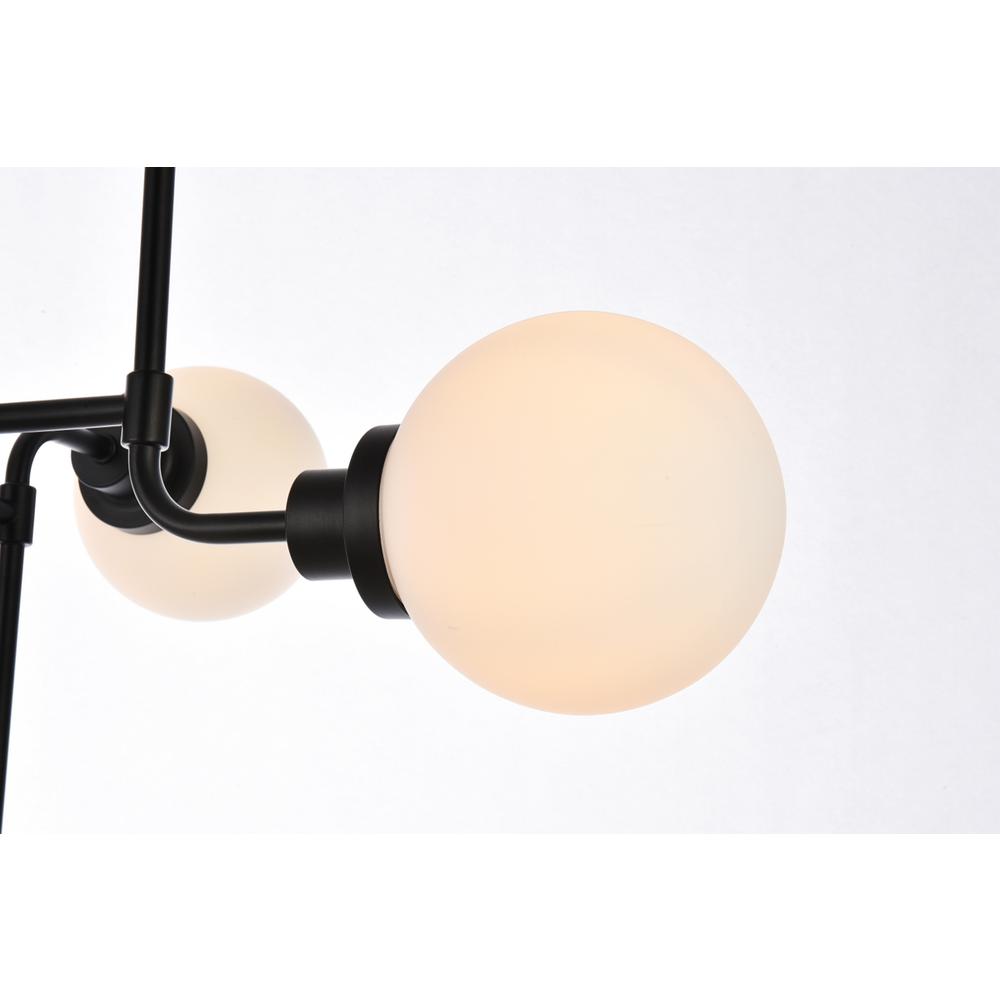 Hanson 8 lights pendant in black with frosted shade. Picture 4