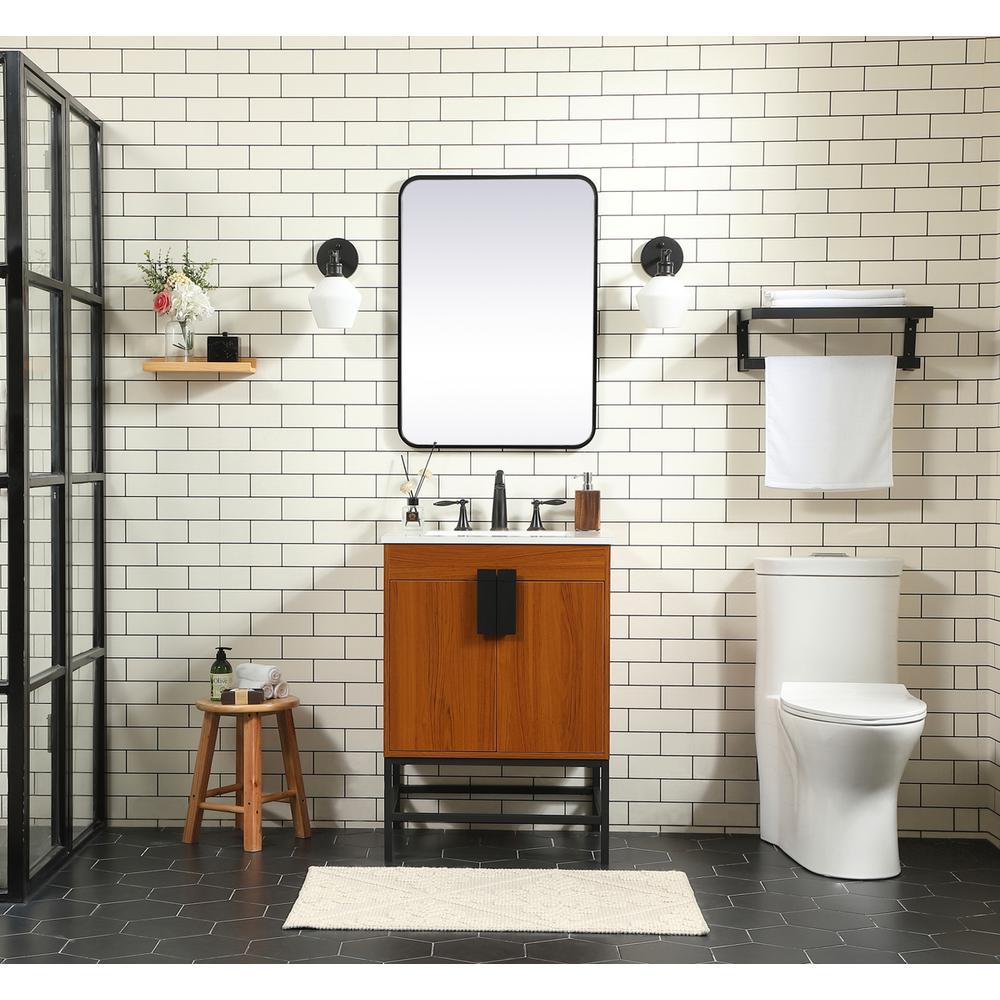 24 inch Single bathroom vanity in teak. Picture 4