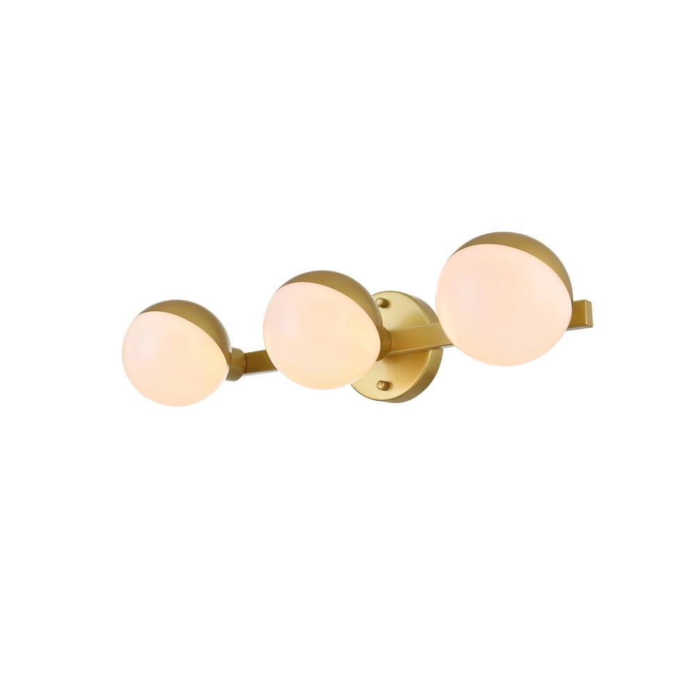 Majesty 3 light Brass and frosted white Bath Sconce. Picture 2