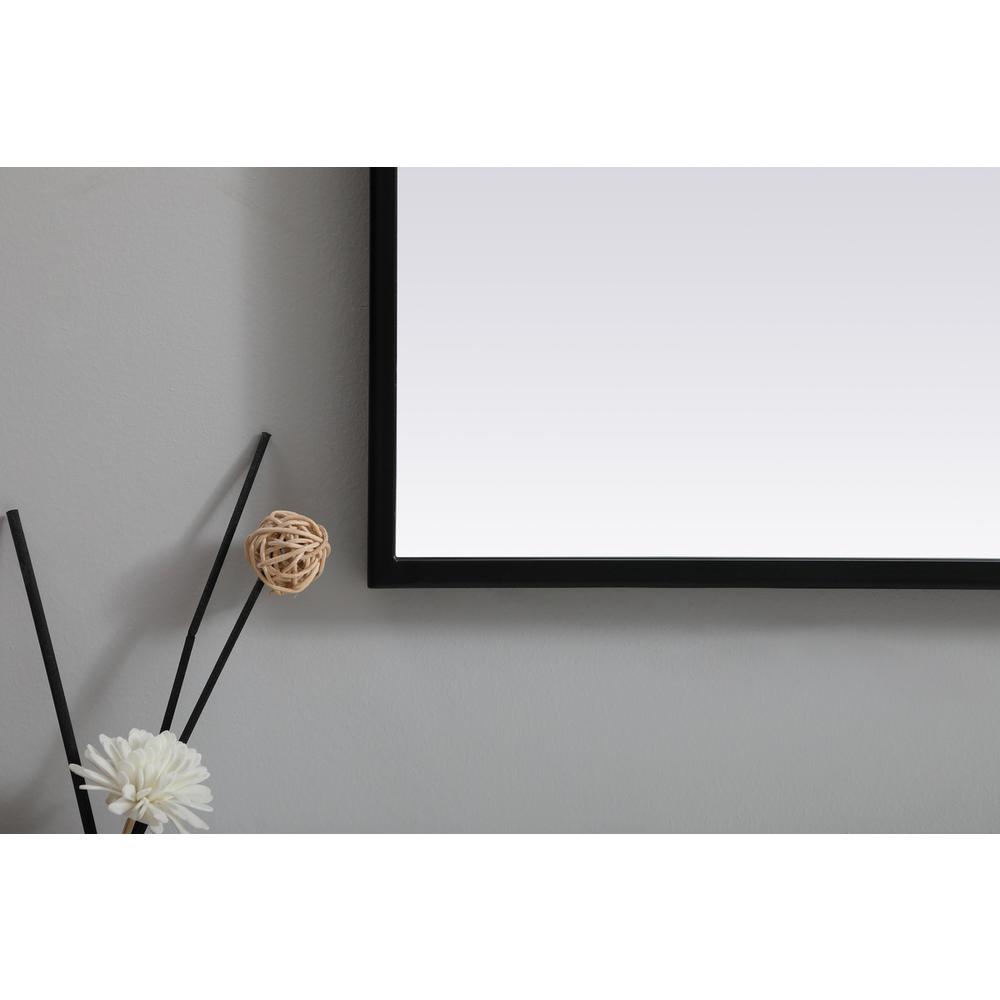 Metal Frame Arch Mirror 36x36 Inch in Black. Picture 5