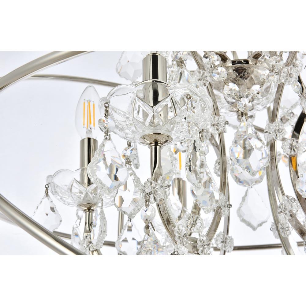 Geneva 6 light polished nickel Chandelier Clear Royal Cut crystal. Picture 5
