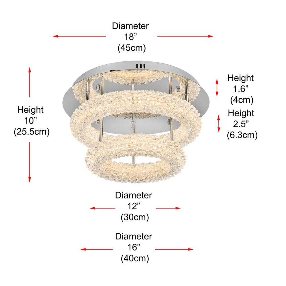 Bowen 18 inch Adjustable LED Flush Mount in Chrome. Picture 9