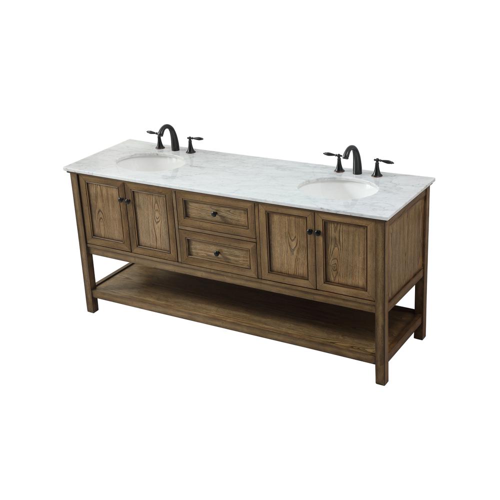 72 inch double bathroom vanity in driftwood. Picture 8