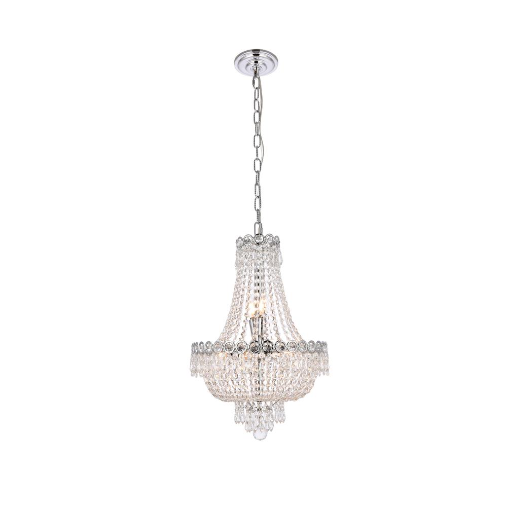 Century 8 light Chrome Pendant Clear Royal Cut Crystal. Picture 1