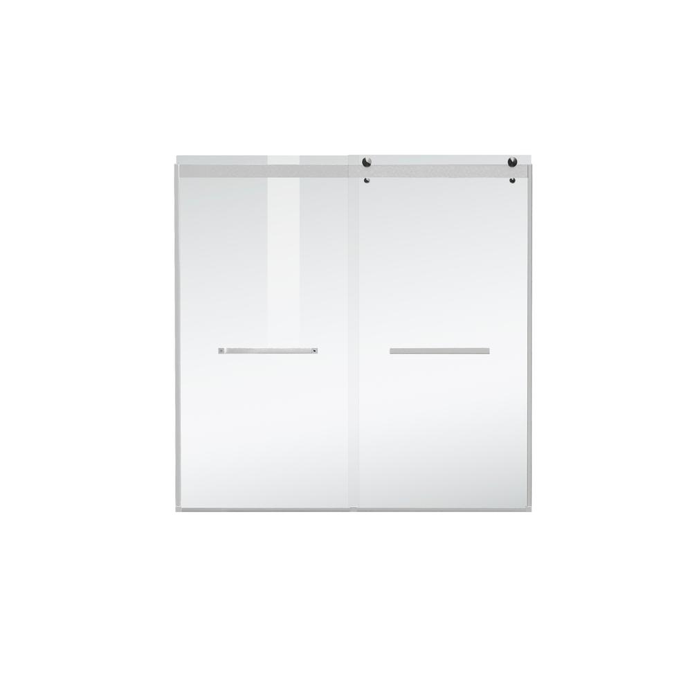 Frameless tub door 60 x 60 Brushed Nickel. Picture 10