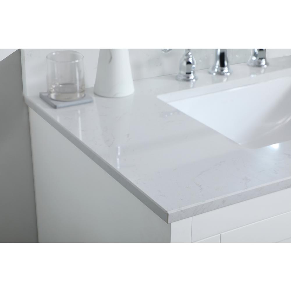 36 inch Single Bathroom Vanity in White with Backsplash. Picture 4