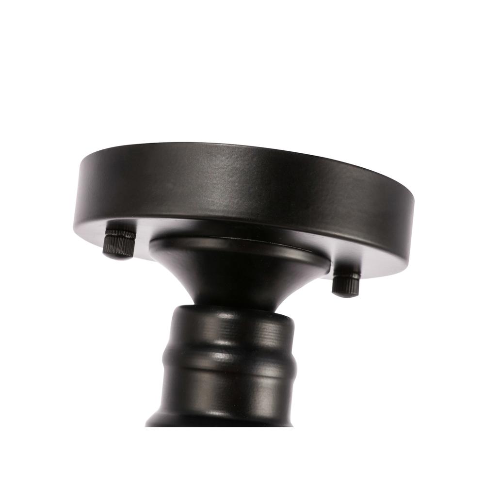 Lyle 1 light Black and frosted white glass Flush mount. Picture 8