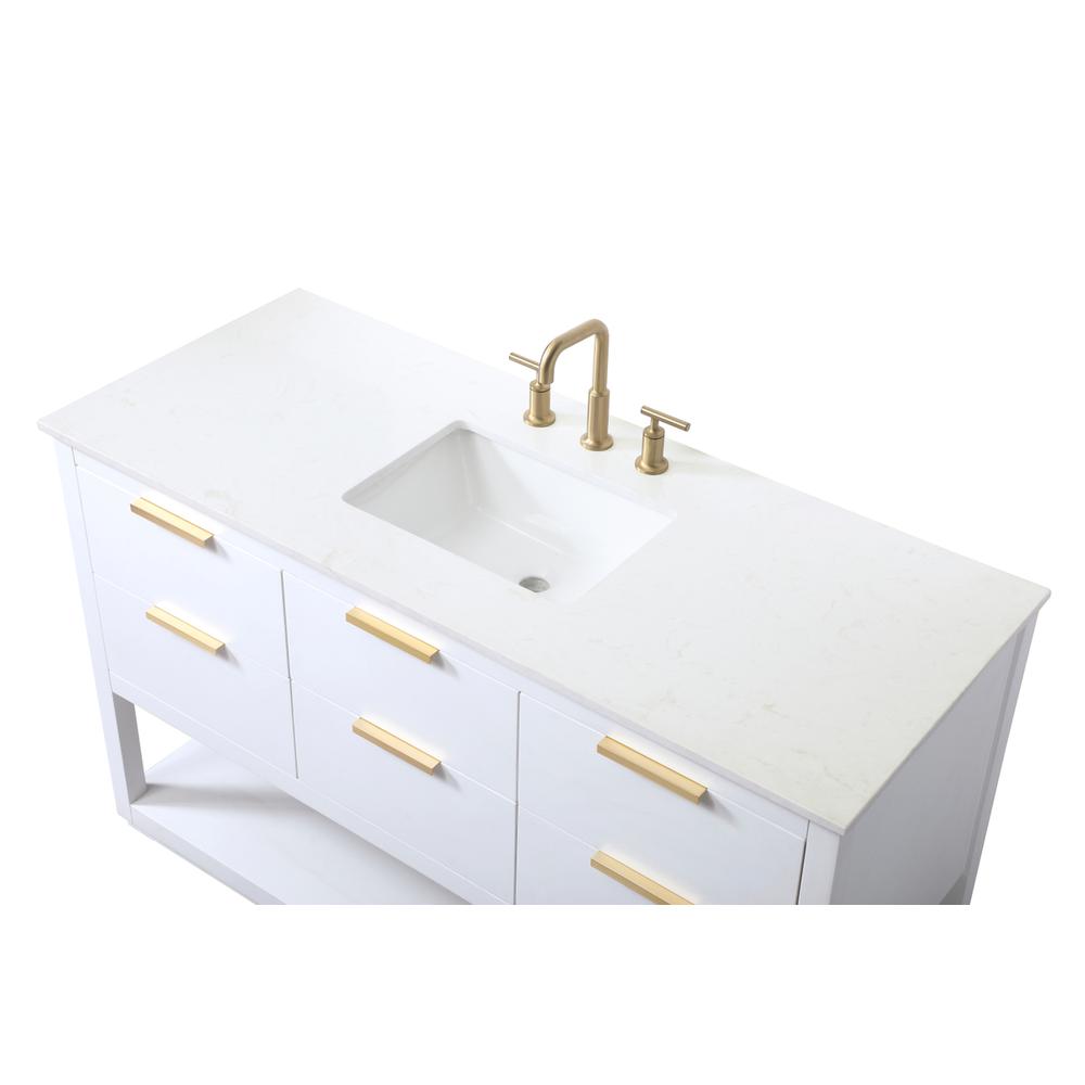 54 Inch SIngle Bathroom Vanity In White. Picture 10