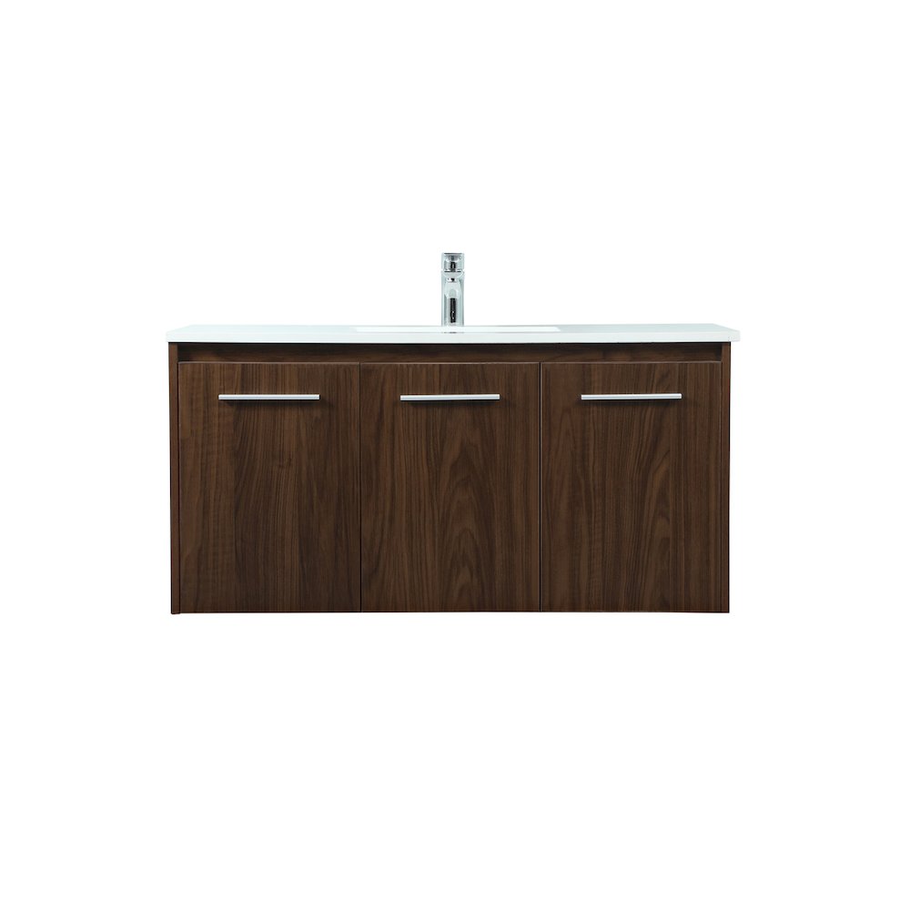 40 Inch Single Bathroom Vanity In Walnut. Picture 1