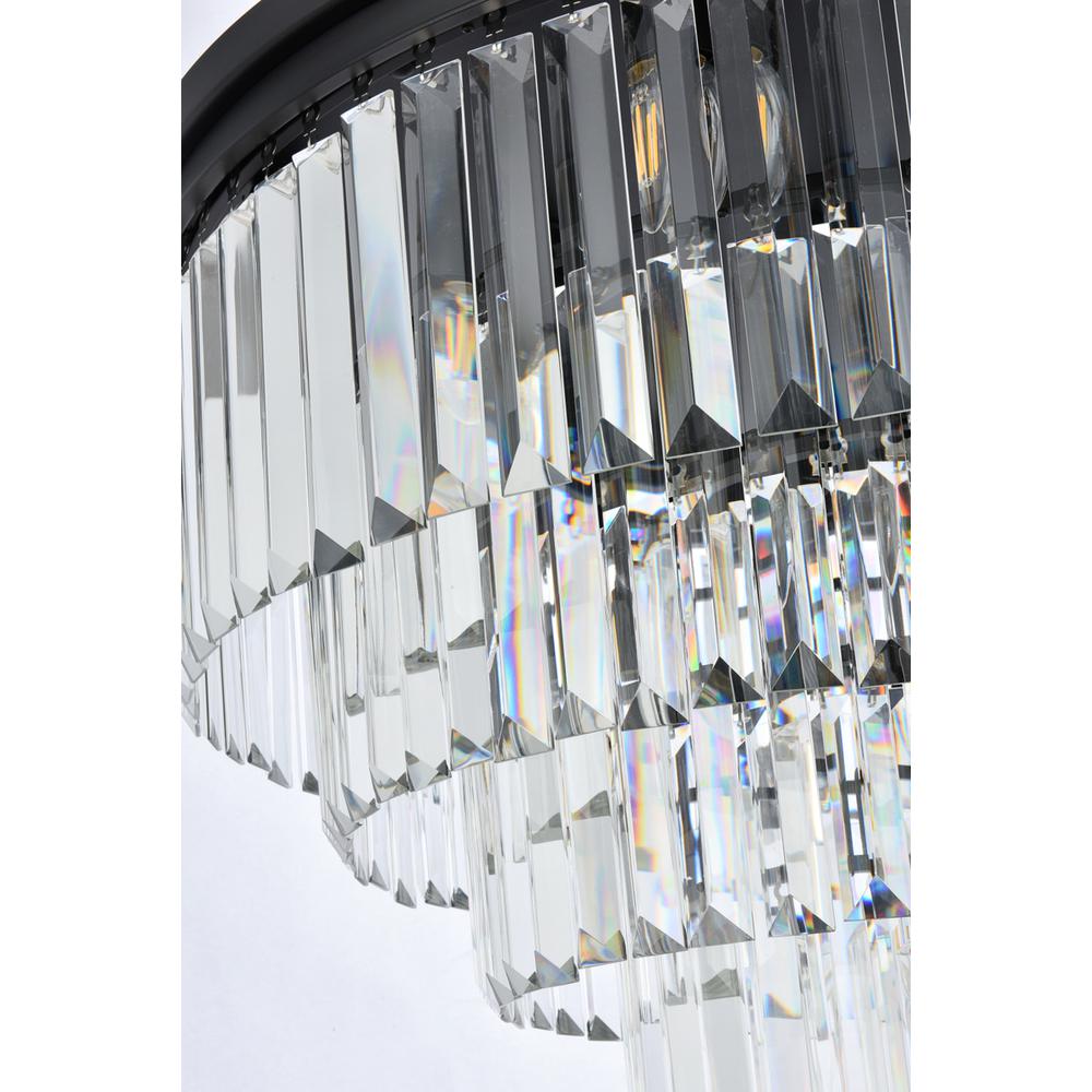 Sydney 17 light Matte Black Flush Mount Clear Royal Cut Crystal. Picture 5
