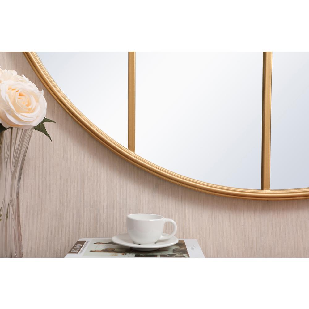 Metal windowpane mirror 42 inch x 42 inch in Brass. Picture 3