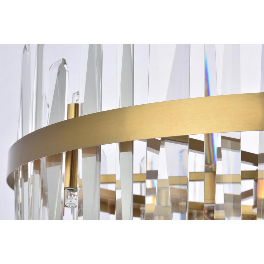 Serena 32 inch crystal round chandelier in satin gold. Picture 5
