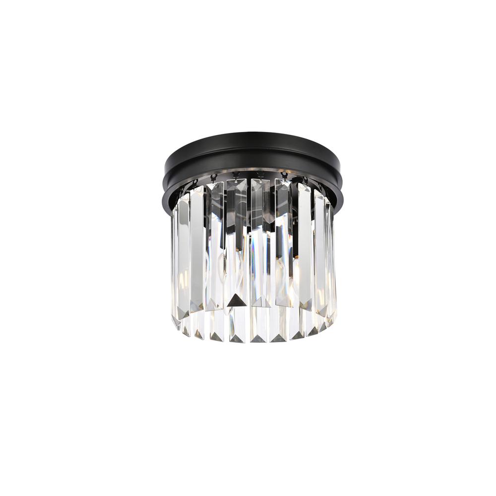 Sydney 3 light Matte Black Flush Mount Clear Royal Cut Crystal. Picture 2