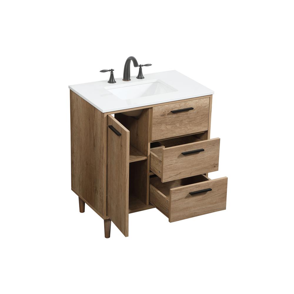 30 inch Single bathroom vanity in natural oak. Picture 9