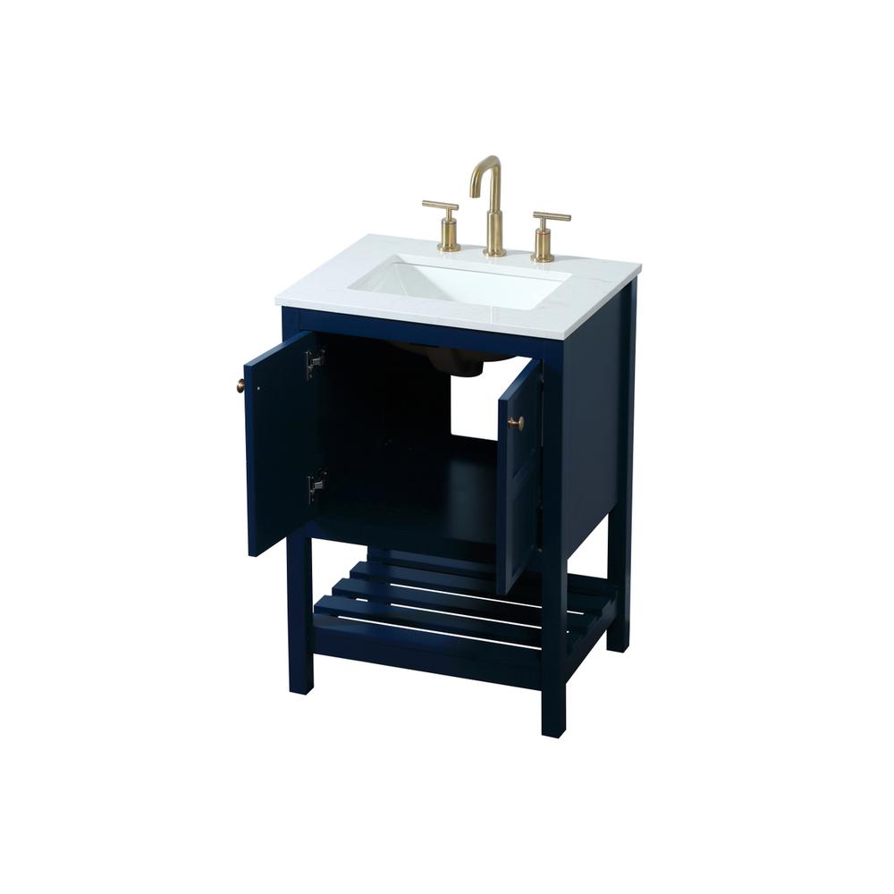 24 inch Single bathroom vanity in blue. Picture 9