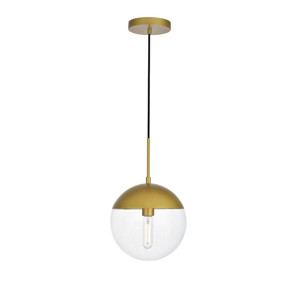 Eclipse 1 Light Brass Pendant With Clear Glass. Picture 1