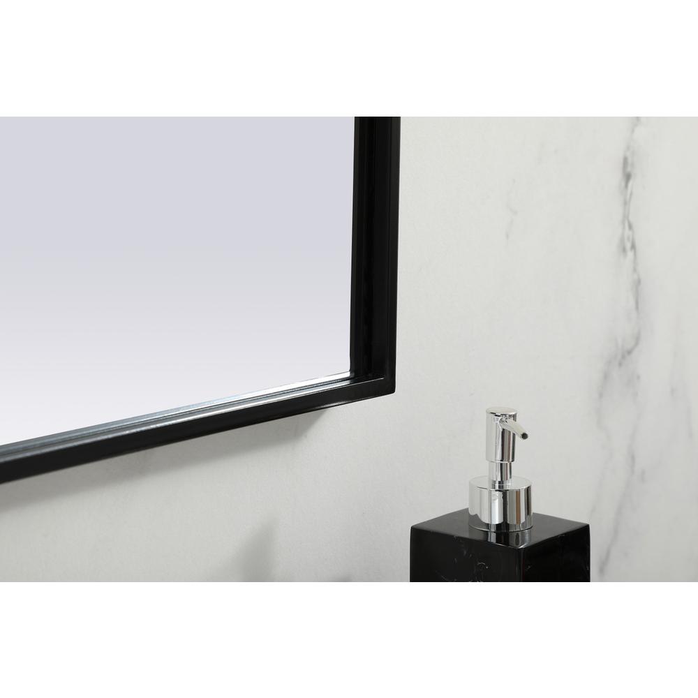 Metal Frame Arch Mirror 36x30 Inch in Black. Picture 6