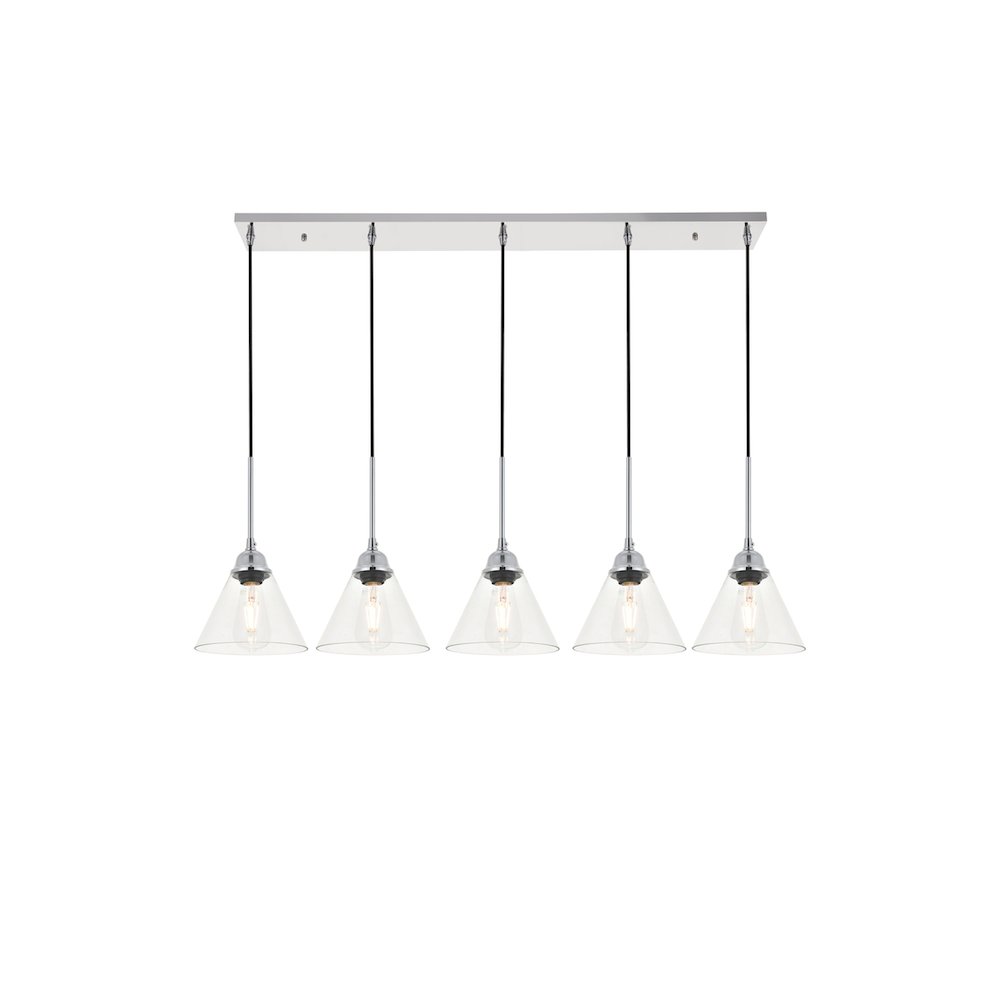 Histoire 5 Light Chrome Pendant. Picture 1