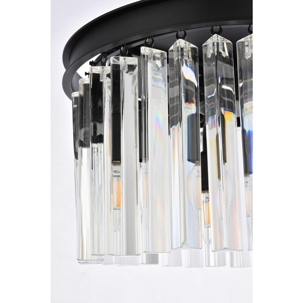 Sydney 3 light Matte Black Pendant Clear Royal Cut Crystal. Picture 5