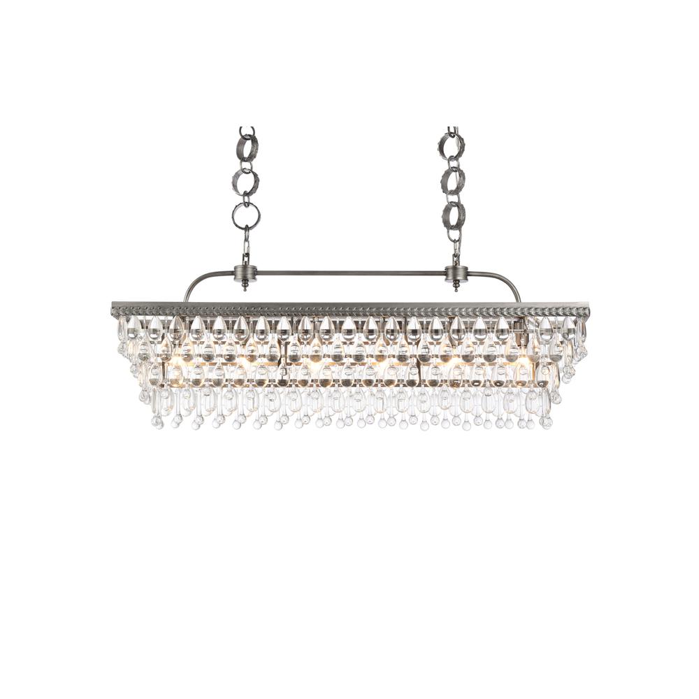 Nordic 40 inch rectangle pendant in antique silver. Picture 2