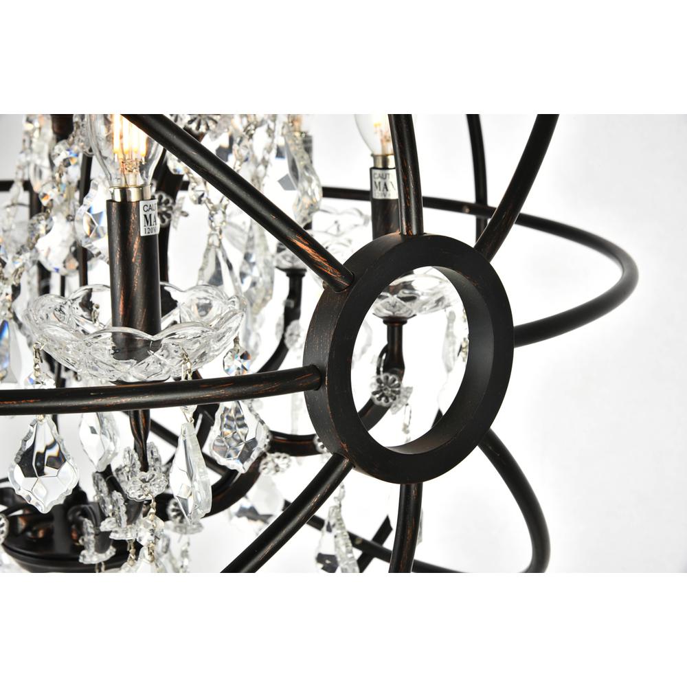 Geneva 6 light Dark Bronze Chandelier Clear Royal Cut crystal. Picture 4