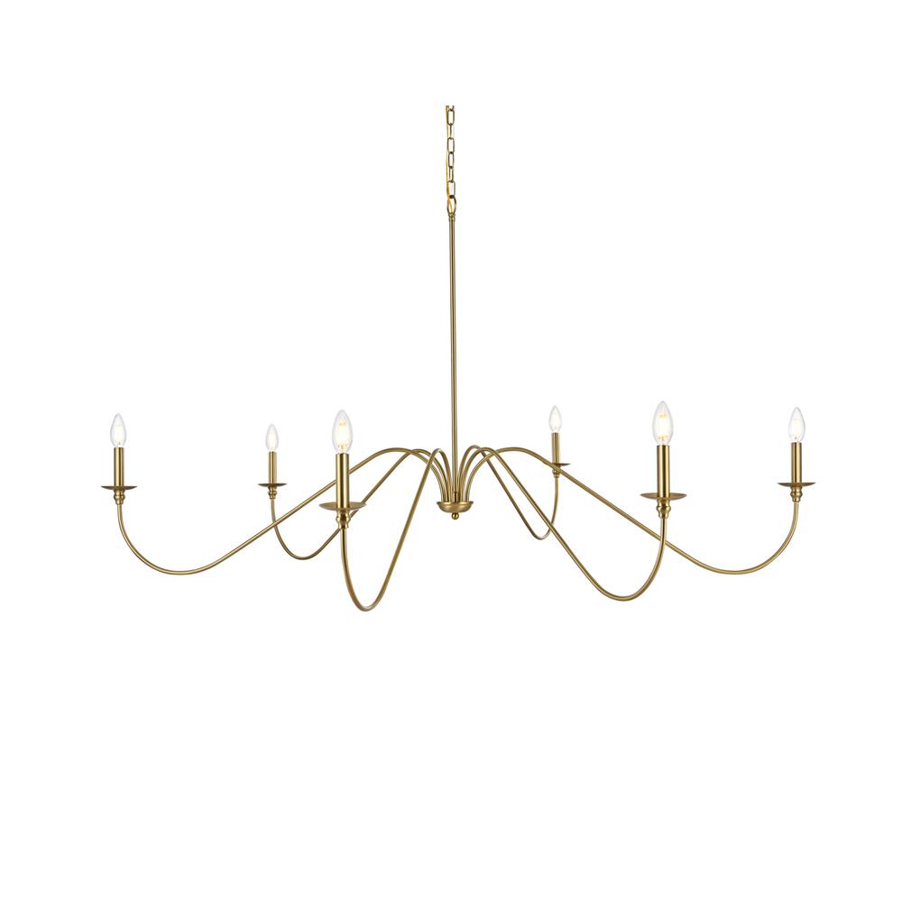 Rohan 60 inch chandelier in Satin Gold. Picture 2