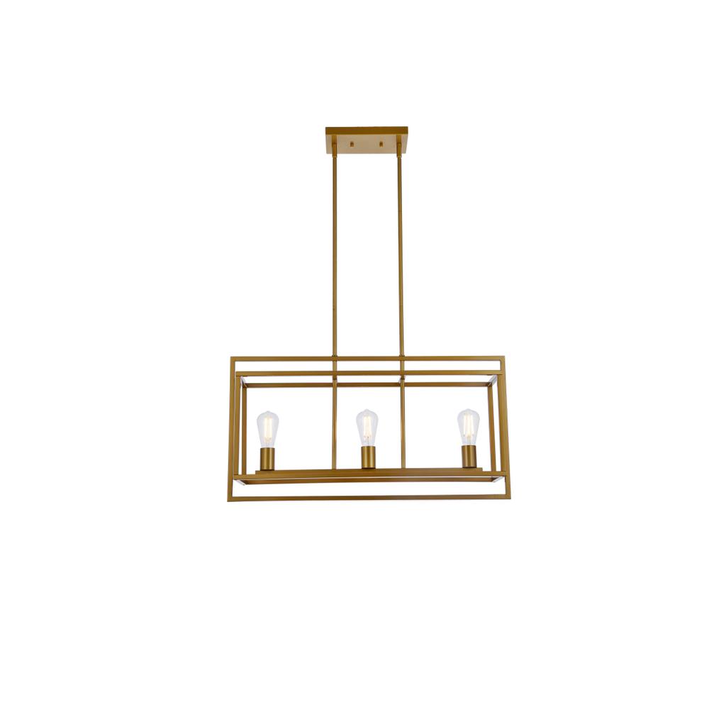 Voir 3 lights pendant in brass. Picture 1