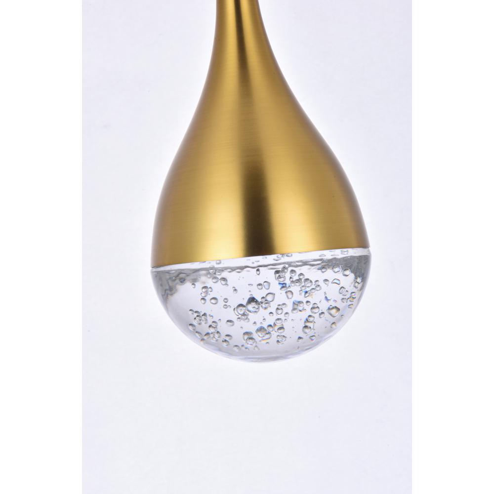 Amherst 5 inch LED pendant in satin gold. Picture 5