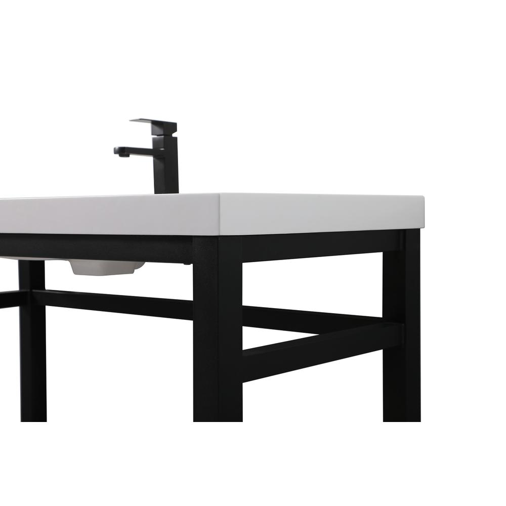 48 inch ADA compliant Single bathroom metal vanity in black. Picture 10