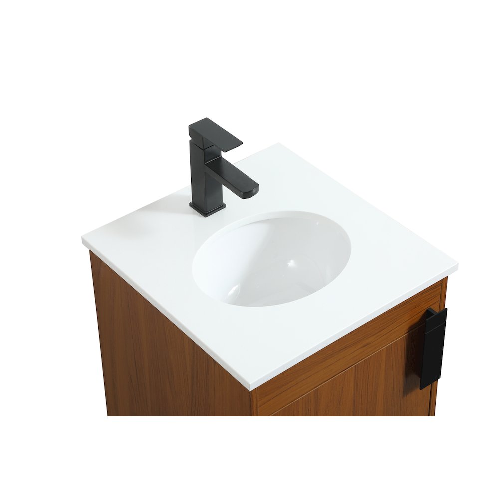 18 Inch Single Bathroom Vanity In Teak. Picture 11